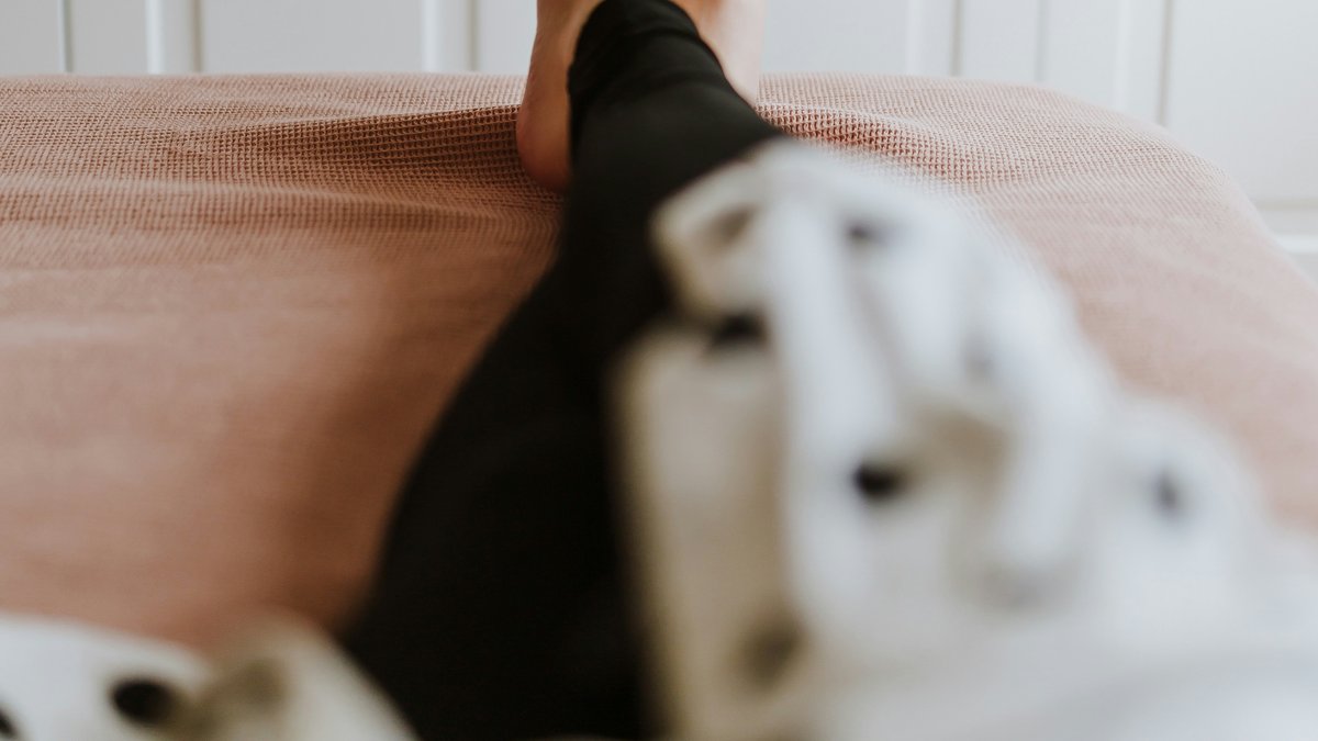 A bare foot at rest in soft morning light.